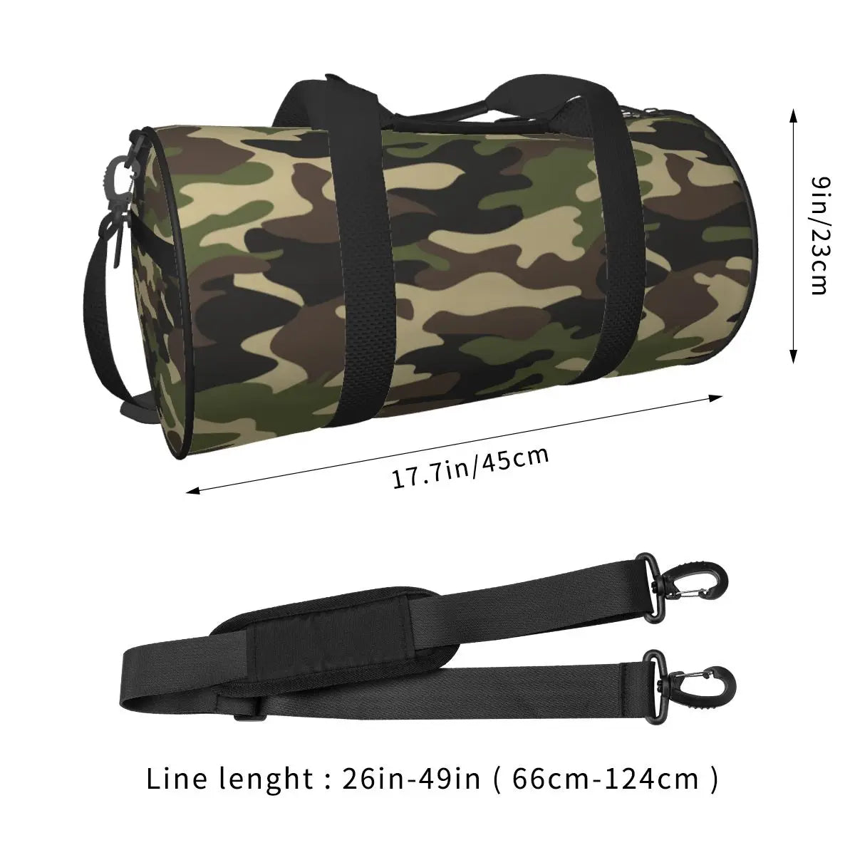 Bolsa Feminina Duffle Esportiva Camuflada Impermeável