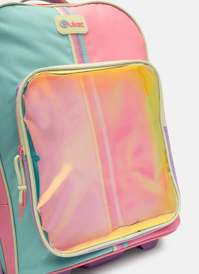 Mochila com Rodinha Holográfica Color Block - Voyage Bag