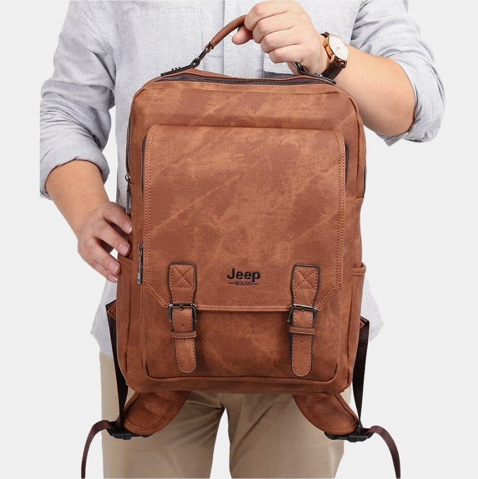 Mochila Masculina Jeep Business De Couro Legitimo