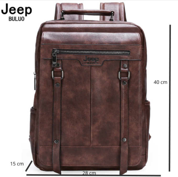 Mochila Masculina Executiva De Couro Clássica Jeep Buluo