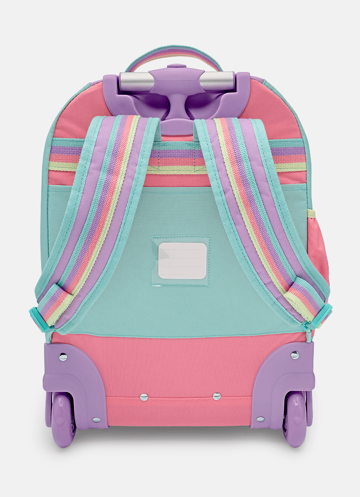 Mochila com Rodinha Holográfica Color Block - Voyage Bag