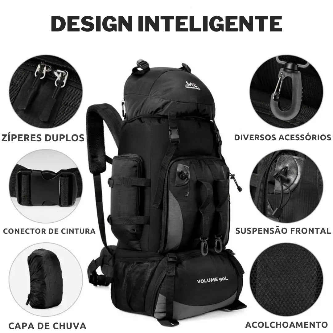 Mochila de Acampamento 90 litros Outdoor Voyage Bag