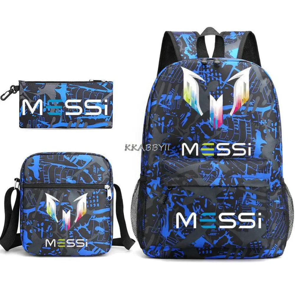 Kit Escolar do M10 Com 3 Peças - Mochila, Bolsa de Ombro e Estojo