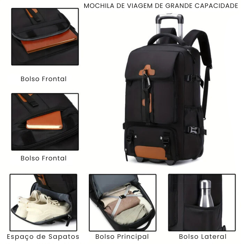 Mochila de Viagem Masculina com Rodas - Laptop 17"